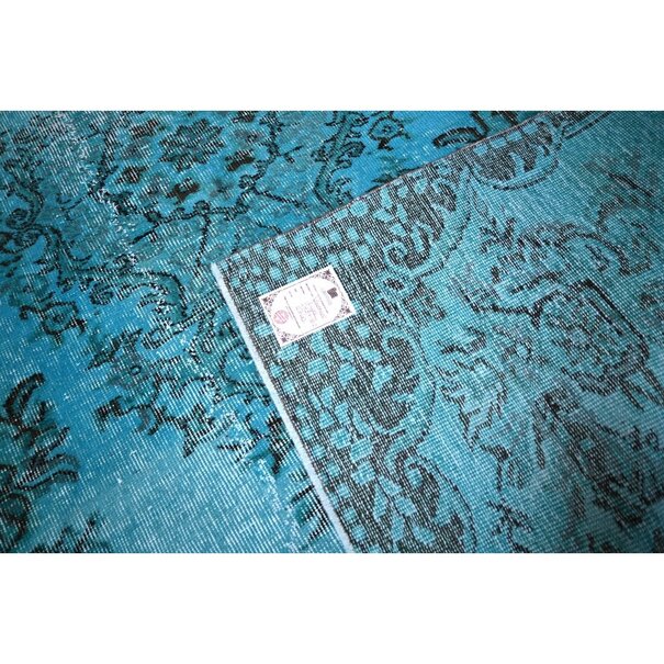 Yelvaer Turquoise vintage vloerkleed - 243x162 cm - HANDGEMAAKT