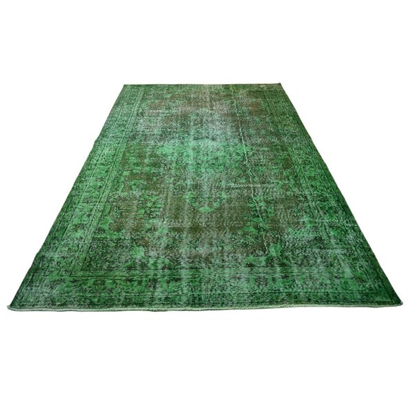 Yelvaer Groen vintage vloerkleed - 270x180 cm - HANDGEMAAKT