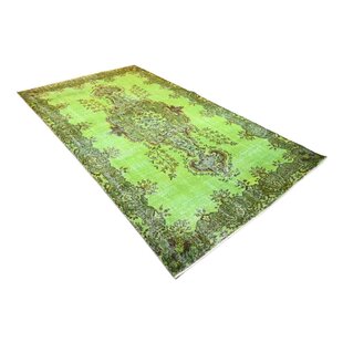 Groen vintage vloerkleed - 290x170 cm