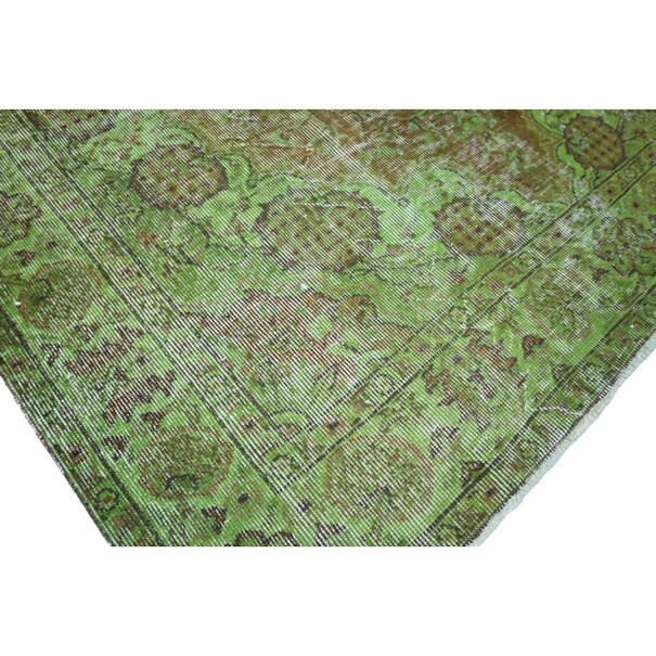 Yelvaer Groen vintage vloerkleed - 258x162 cm - HANDGEMAAKT