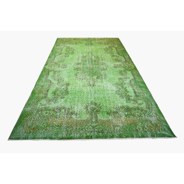 Yelvaer Groen vintage vloerkleed - 292x170 cm - HANDGEMAAKT