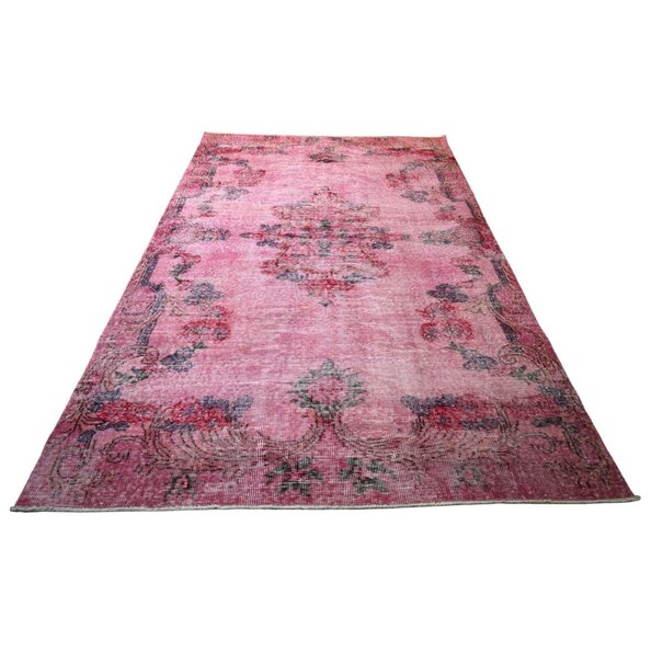 Yelvaer Roze vintage vloerkleed - 255x156 cm - HANDGEMAAKT