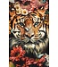 Wandkraft Tiger,  wanddecoratie op glas