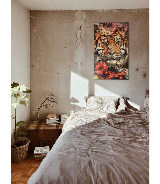 Wandkraft Tiger,  wanddecoratie op glas