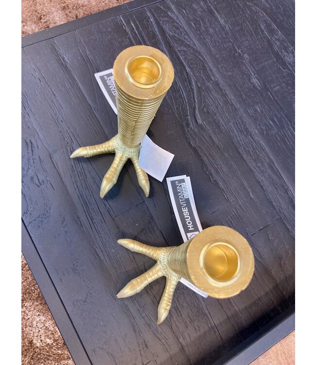 Kandelaar Vogelpoot goudkleurig