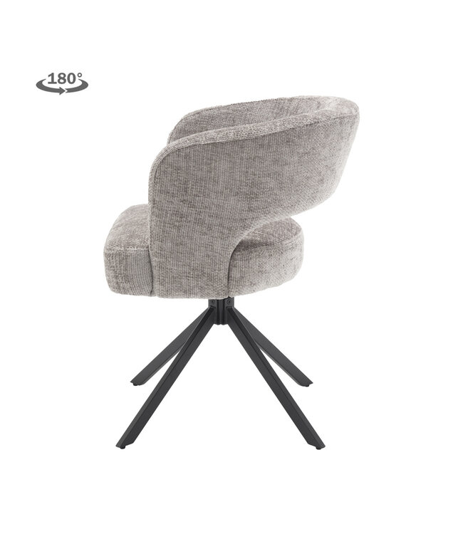 Tower Living draaibare eetkamerstoel Mura Silver