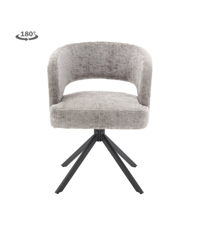 Tower Living draaibare eetkamerstoel Mura Silver