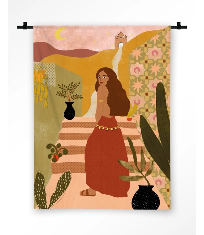 Urban Cotton Wandkleed Caribbean Night