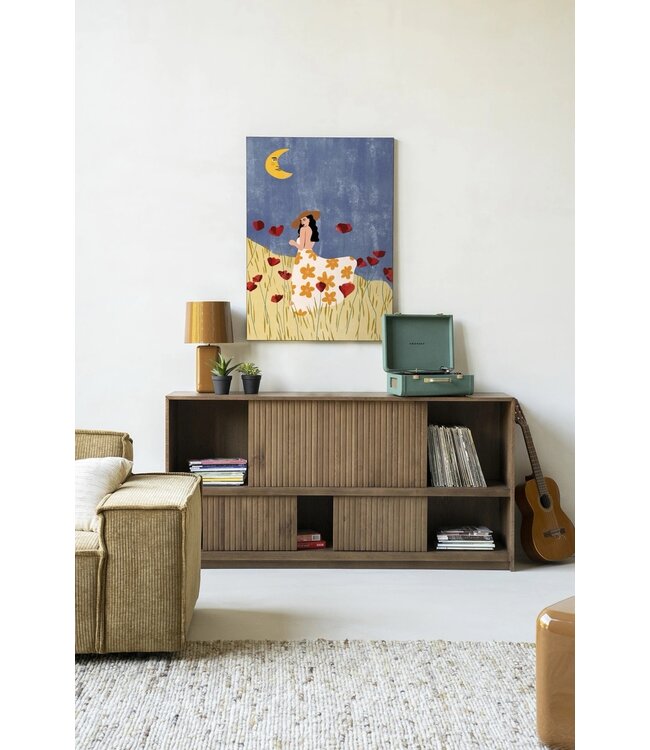 Urban Cotton Wandkleed Girl in a Poppyfield