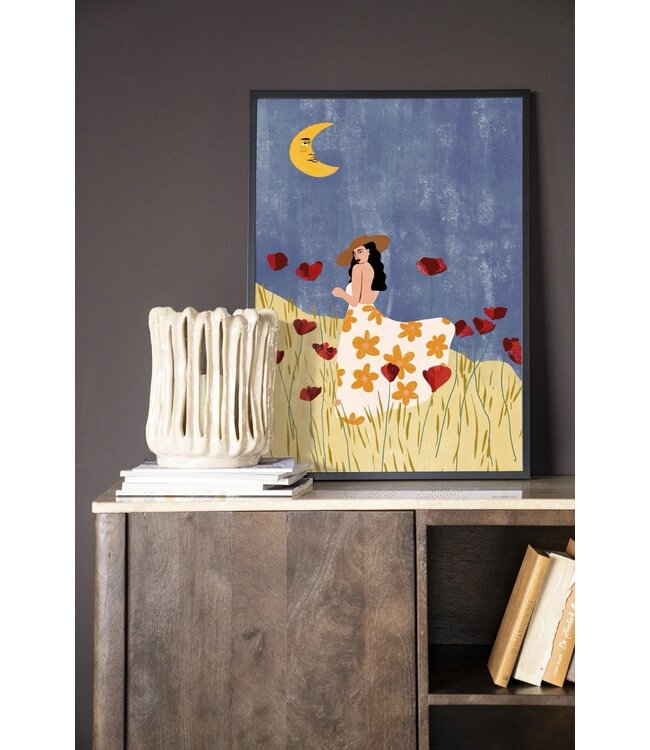 Urban Cotton Wandkleed Girl in a Poppyfield