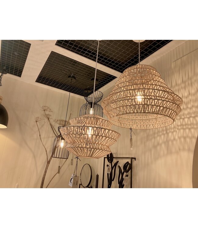 Light & Living hanglamp Flame in wit leer