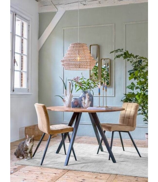 Light & Living hanglamp Flame in wit leer