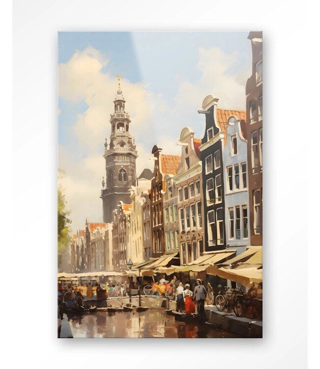 Urban Cotton glasschilderij Amsterdam