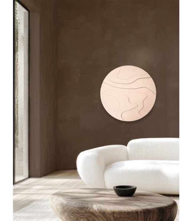 Wandkraft Contour Flow rond beige op Feltro Acustico
