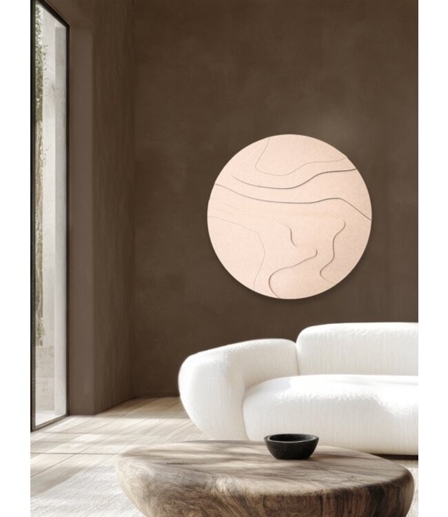 Wandkraft Contour Flow rond beige op Feltro Acustico