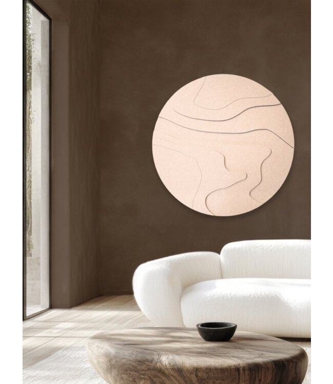 Wandkraft Contour Flow rond beige op Feltro Acustico