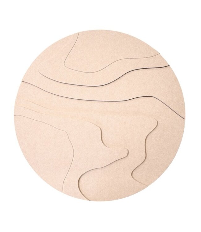 Wandkraft Contour Flow rond beige op Feltro Acustico