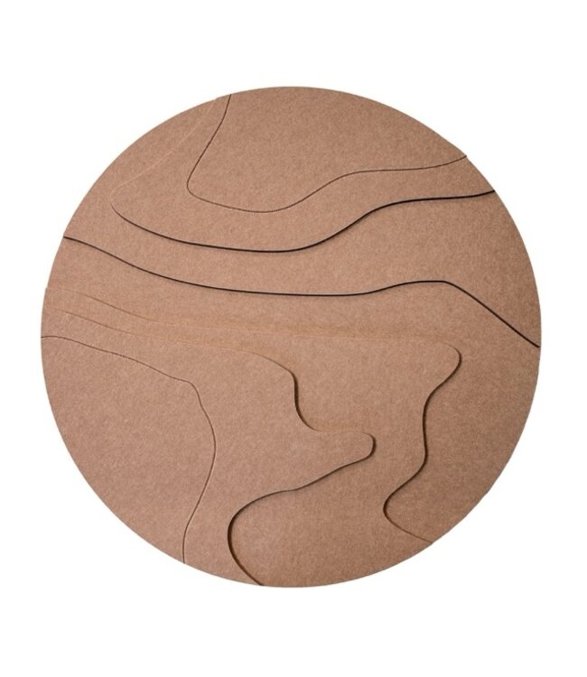 Wandkraft Contour Flow rond bruin op Feltro Acustico