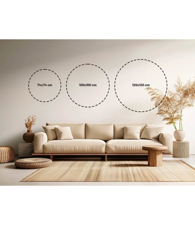 Wandkraft Contour Flow rond bruin op Feltro Acustico