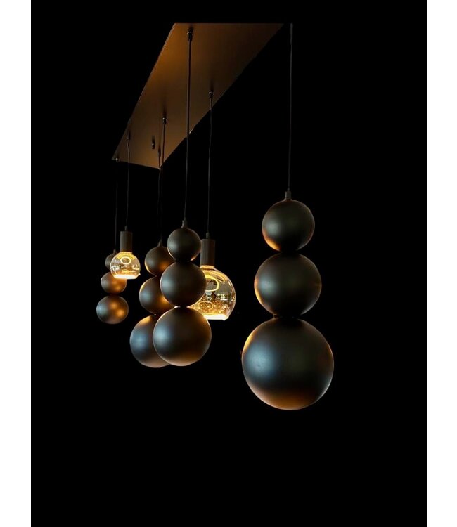 Leclercq & Bouwman hanglamp Allure Textured Black 7-lichts