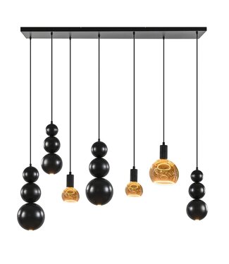Leclercq & Bouwman Hanglamp Allure 7-lichts zwart