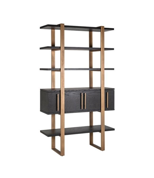 Richmond Interiors Wandkast Cambon 4-deuren 4-planken (Dark coffee)