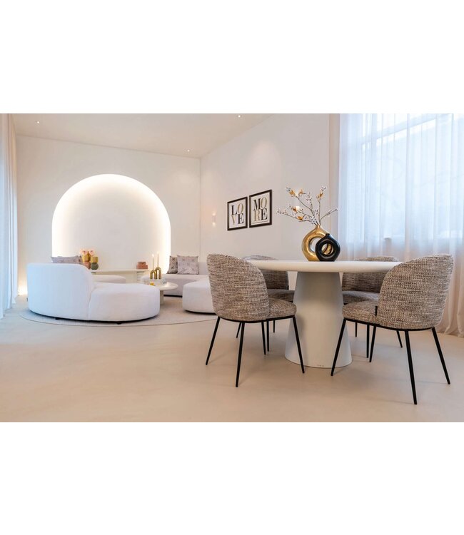 Richmond Interiors eettafel Bloomstone White, Rond  130  cm