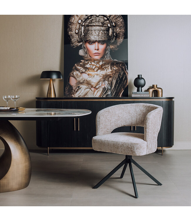 Tower Living draaibare eetkamerstoel Mura Silver