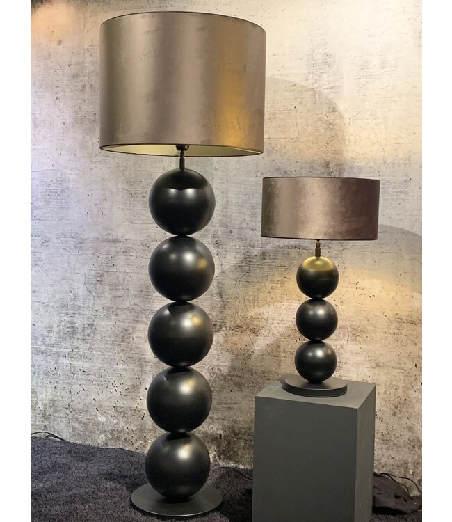 Leclercq & Bouwman vloerlamp Boss met 5 bollen Black Textured