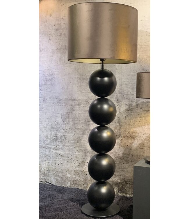 Leclercq & Bouwman vloerlamp Boss met 5 bollen Black Textured