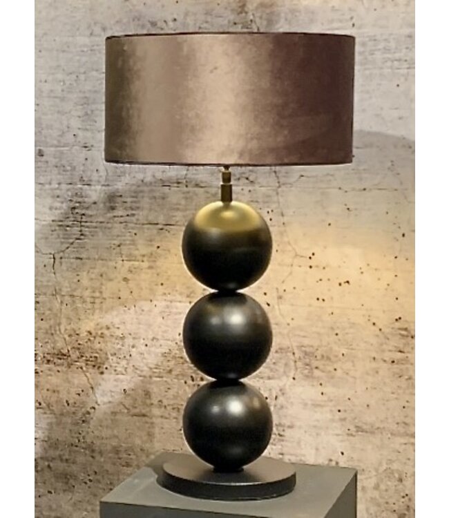 Leclercq & Bouwman tafellamp Boss Black Textured 3 bollen