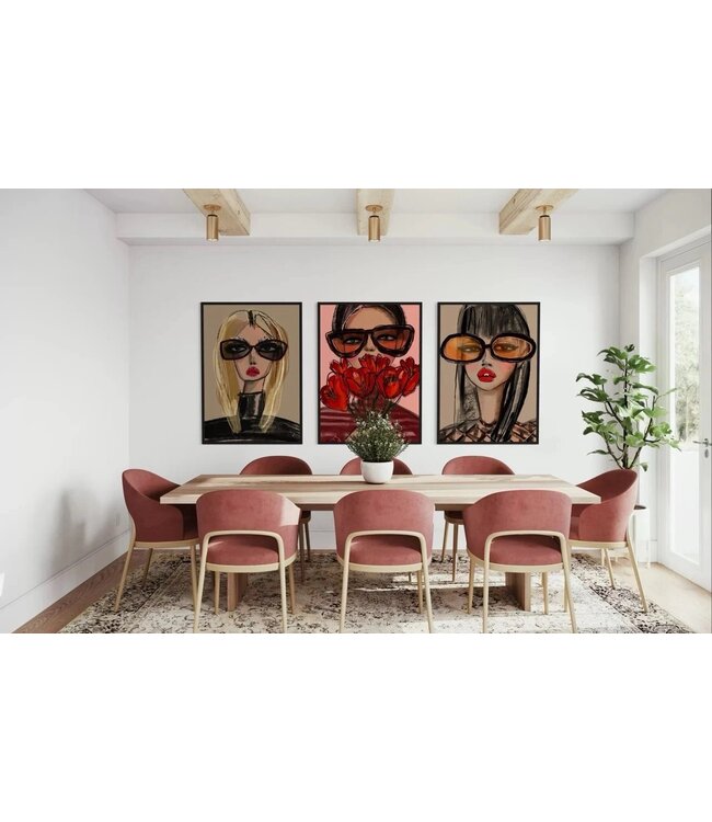 Urban Cotton glasschilderij Poppy