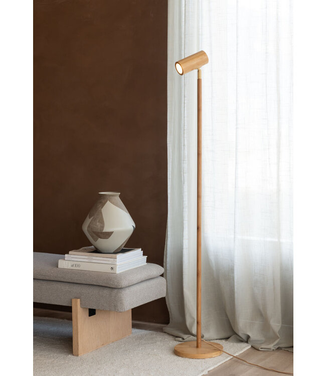 Good&Mojo vloerlamp Java bamboe naturel met spot