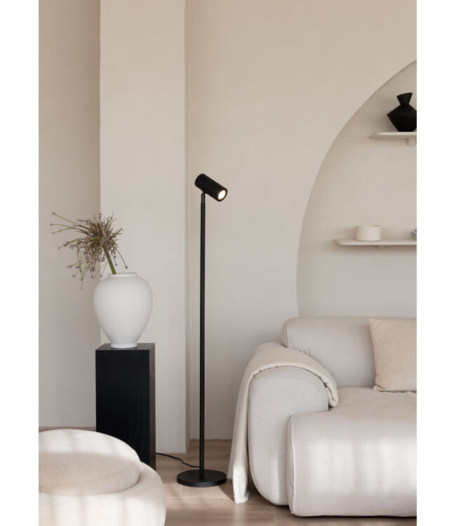 Good&Mojo vloerlamp Java bamboe zwart met spot