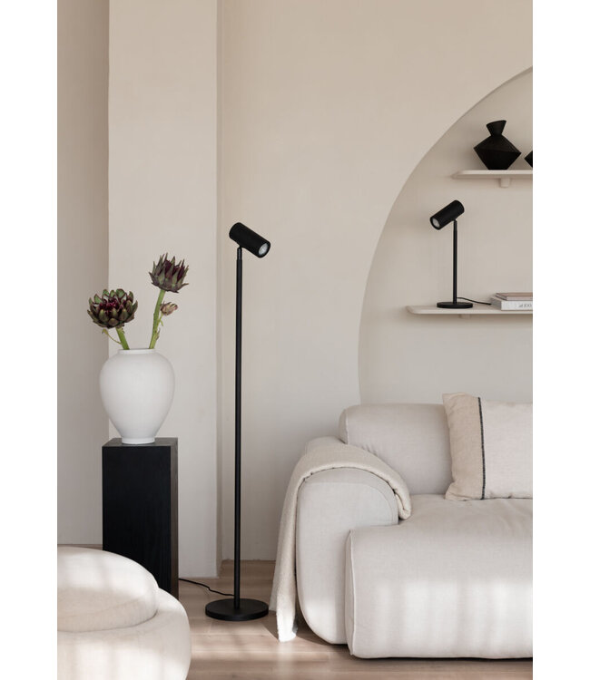 Good&Mojo vloerlamp Java bamboe zwart met spot