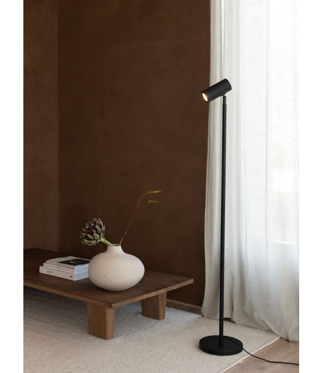 Good&Mojo vloerlamp Java bamboe zwart met spot