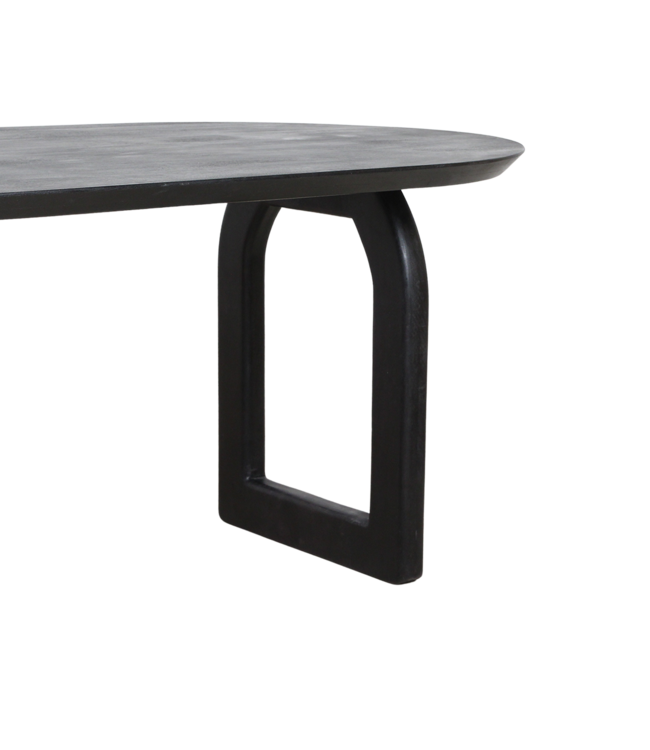 Raw Materials eettafel Bullnose zwart met mix onderstel