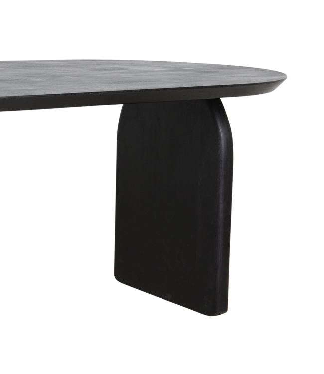 Raw Materials eettafel Bullnose zwart met mix onderstel