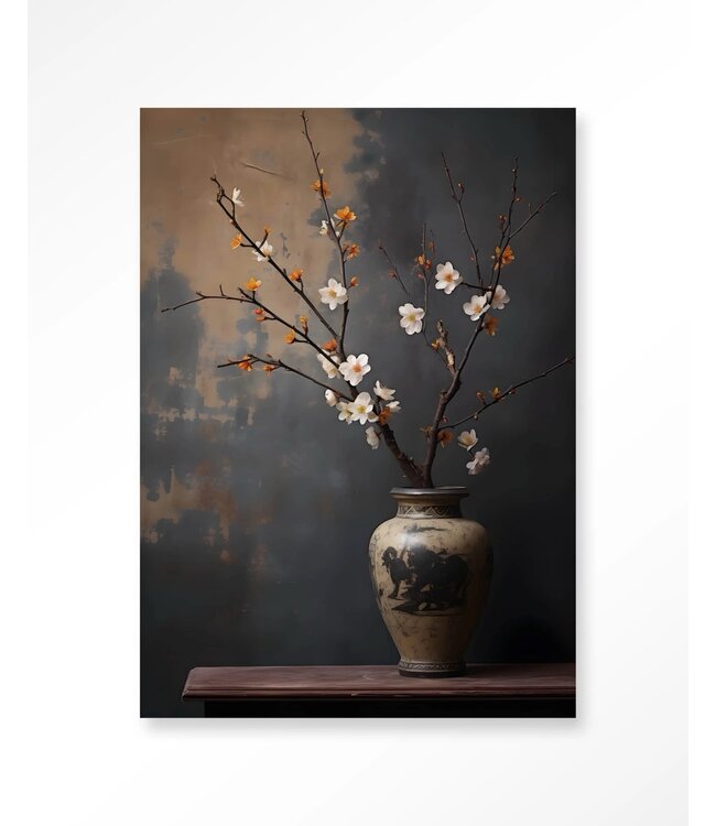 Urban Cotton Wandkleed Dark Blossom Vase