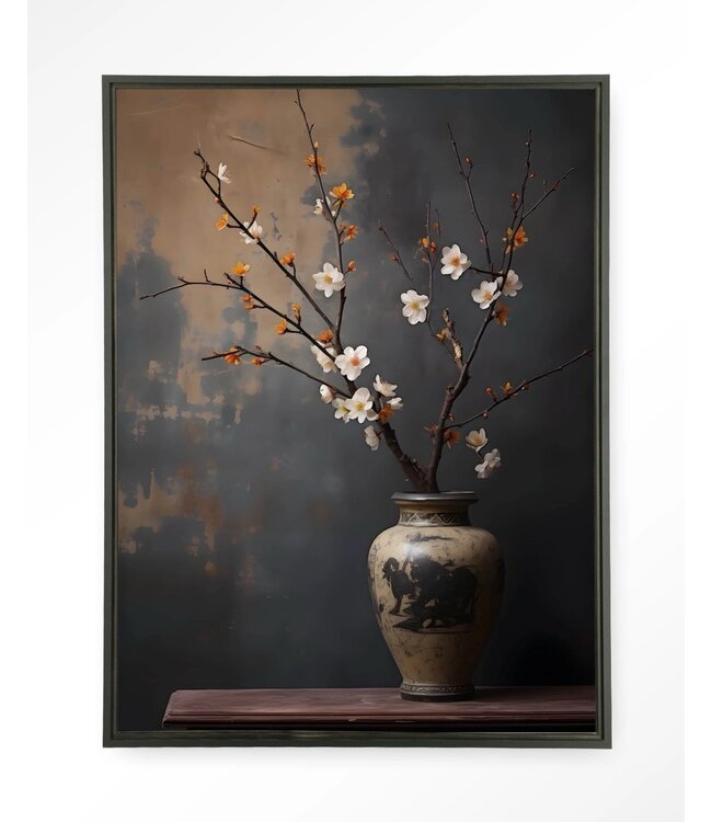 Urban Cotton Wandkleed Dark Blossom Vase
