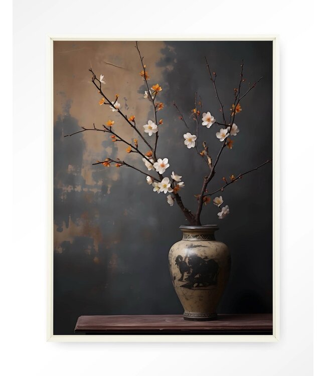 Urban Cotton Wandkleed Dark Blossom Vase