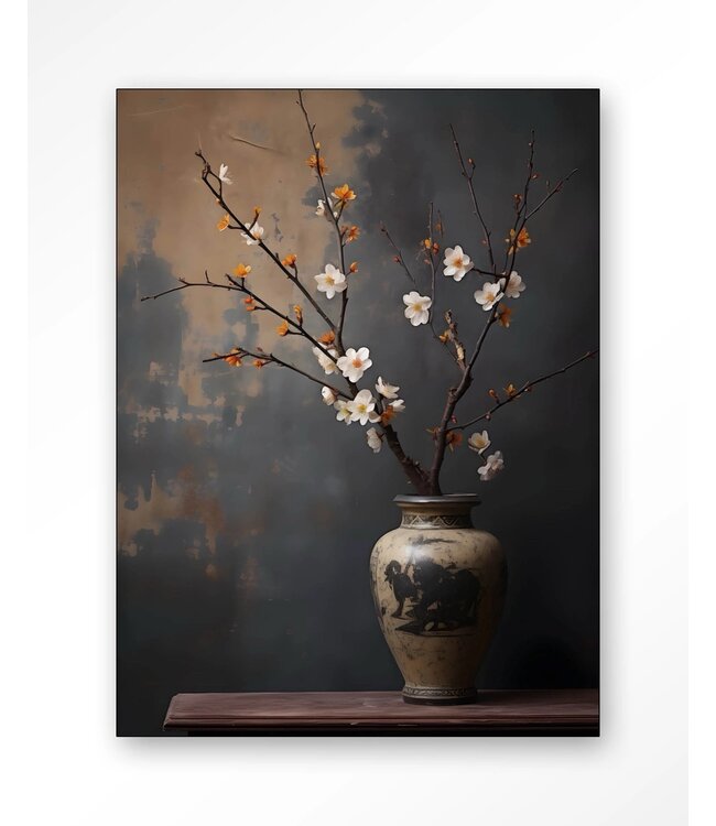 Urban Cotton Wandkleed Dark Blossom Vase