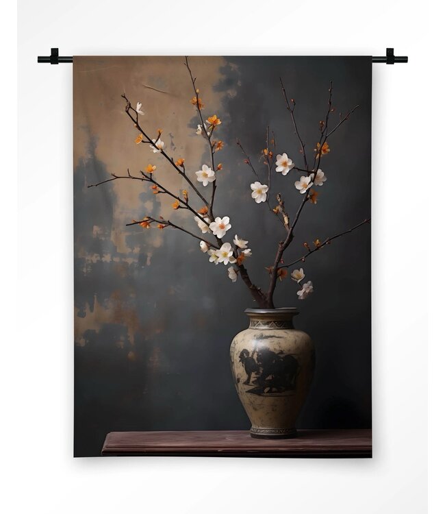 Urban Cotton Wandkleed Dark Blossom Vase