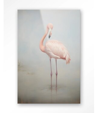 Urban Cotton Glasschilderij Flamingo Vintage