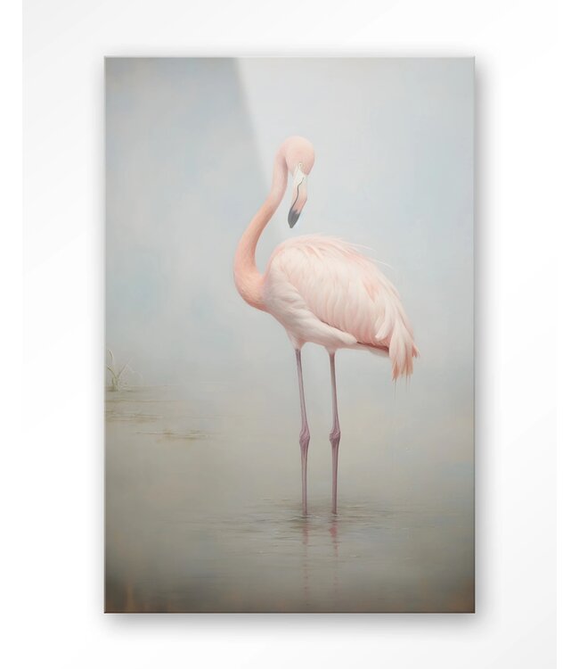 Urban Cotton glasschilderij Flamingo Vintage