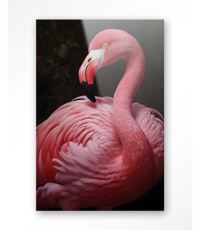 Urban Cotton glasschilderij Pink Flamingo