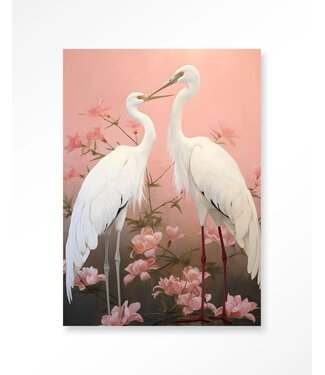 Urban Cotton Wandkleed Pink Love Birds
