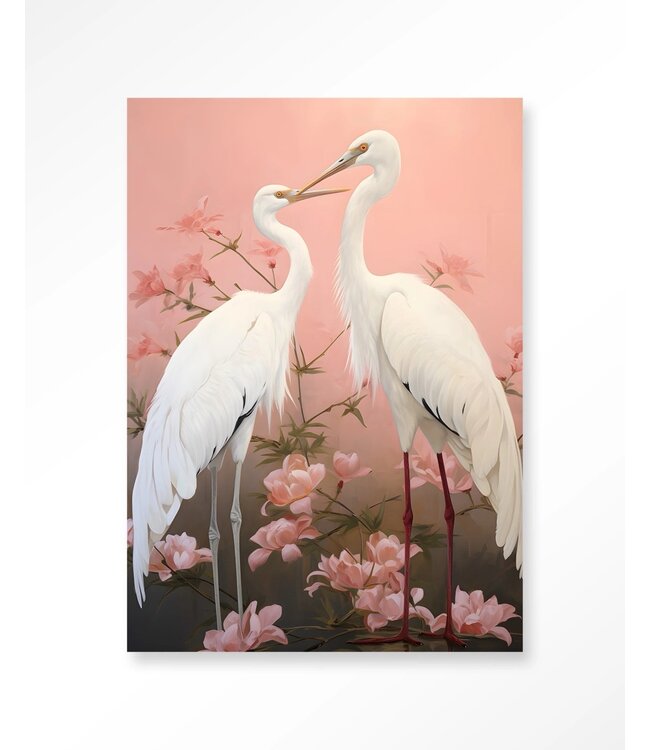Urban Cotton Wandkleed Pink Love Birds