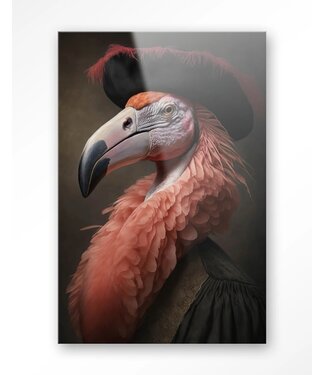 Urban Cotton Glasschilderij Flamingo