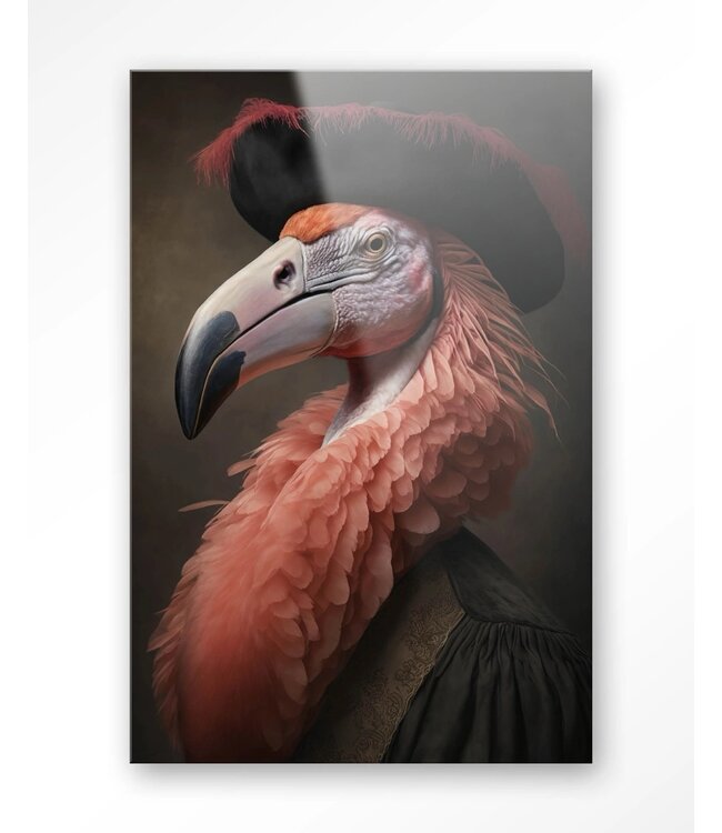 Urban Cotton glasschilderij Flamingo